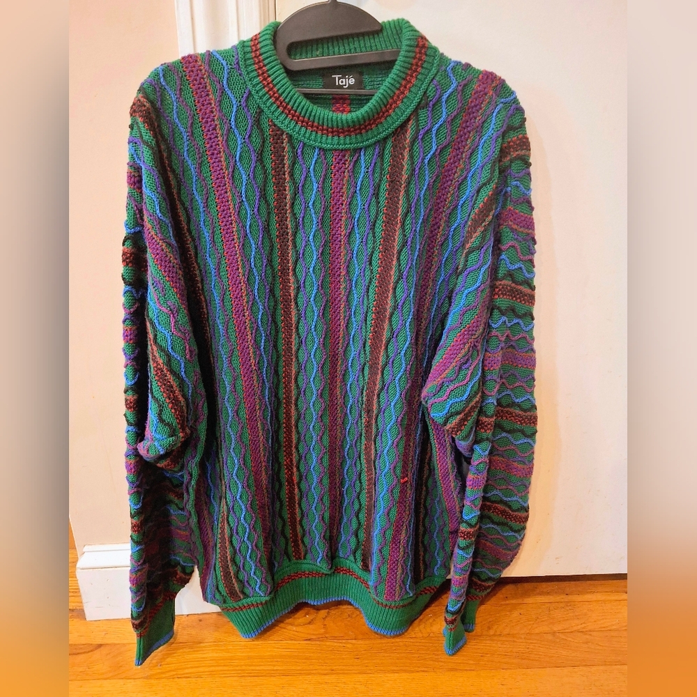 Taje' Men's Multicolor Sweater Size Med Unisex Taje'